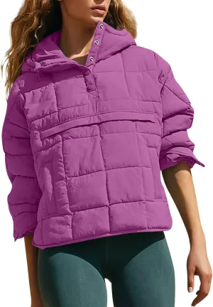 UOFOCO Women's Down Jackets Parkas Oversize Packable Quilted Pullover Puffer Jacket for Women Fall Winter Outfits Coat 2024
