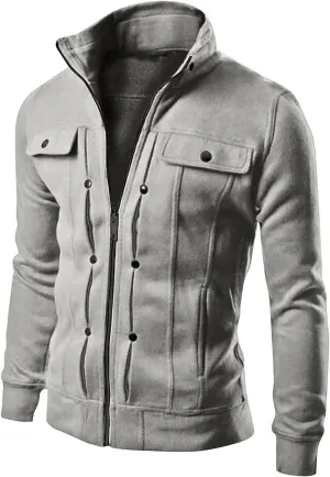 Warm Jacket for Mens Warm Fleece Jacket for Mens Slim Lapel Cardigan Coat Jacket Faux Fur Lined Jacket
