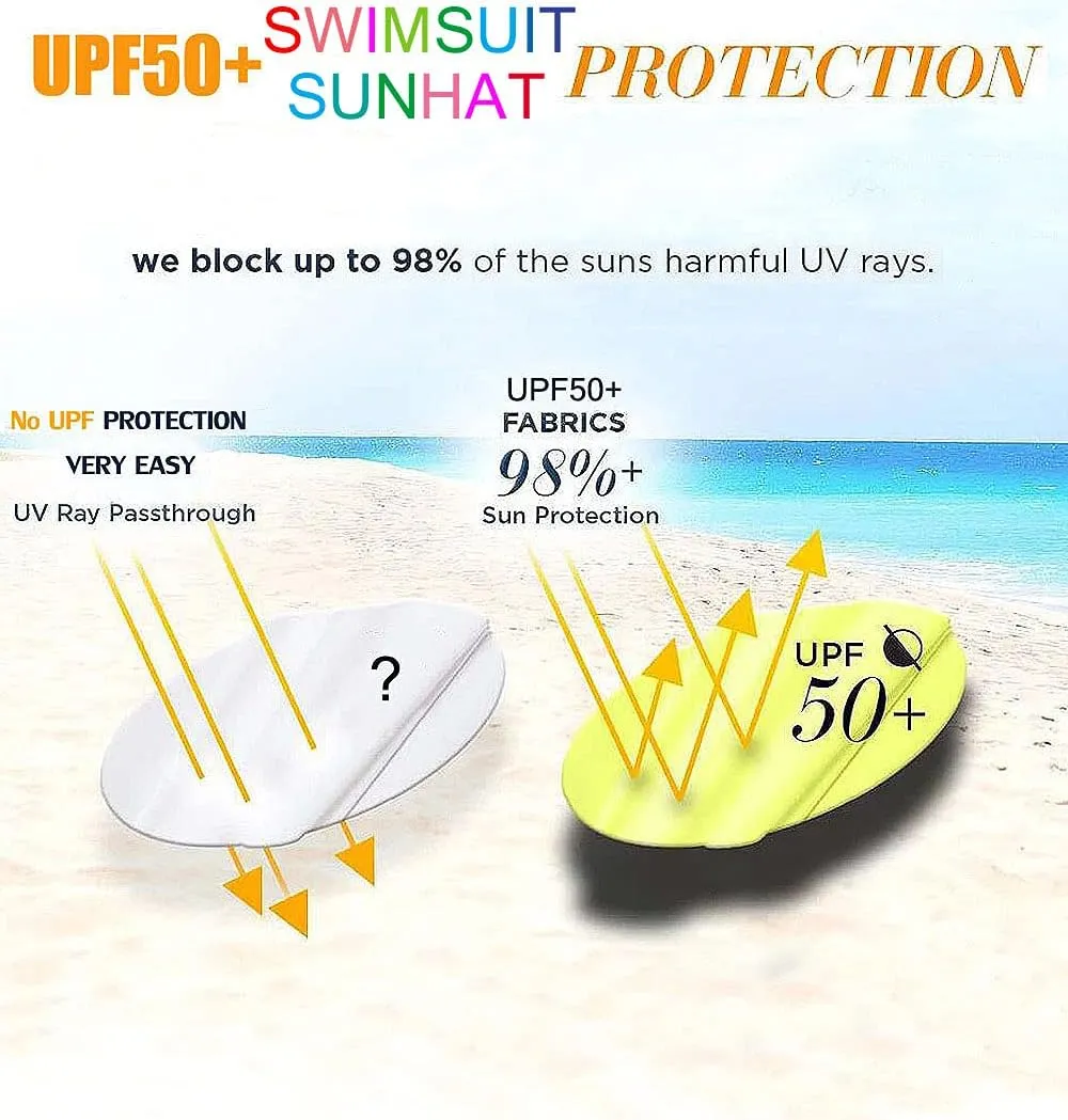 weVSwe Baby Swimsuit Girl Rash Guards Sun Protection Infant Long Slevee Bathing Suit Quick Dry with Sun Hat 0-3 Years