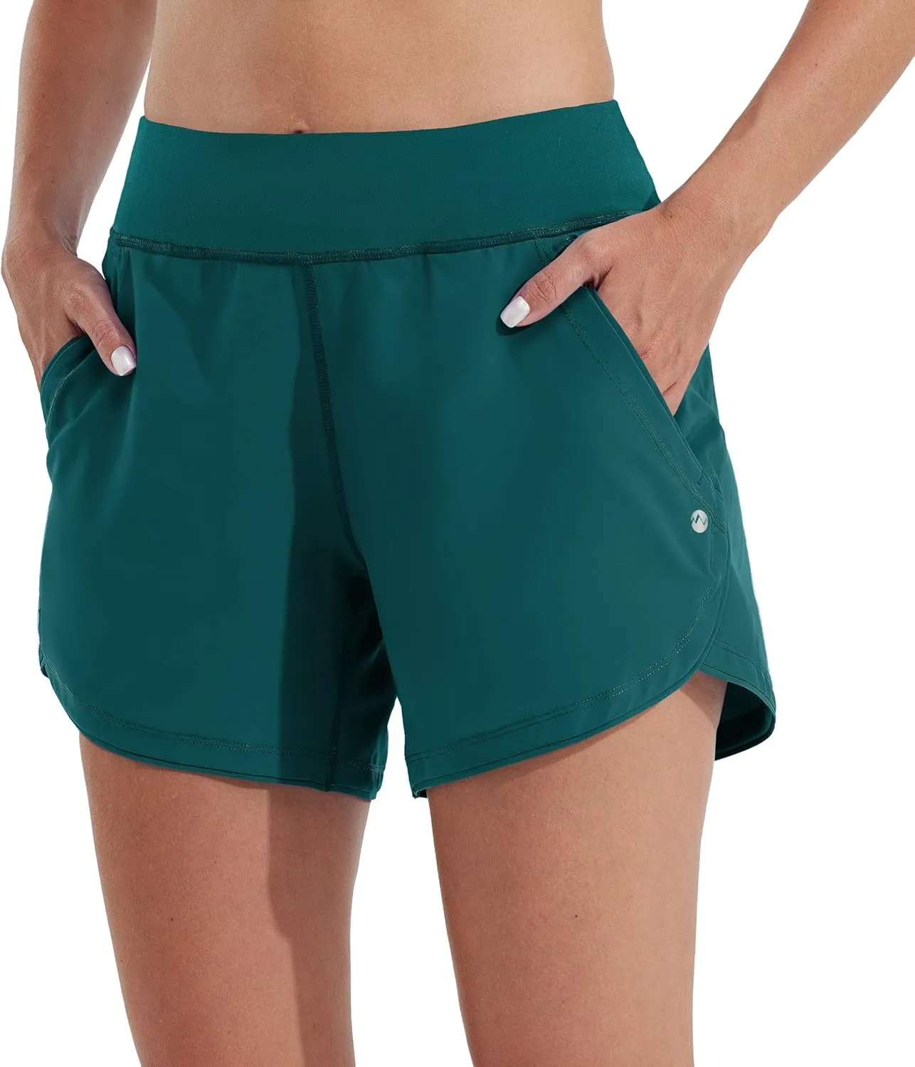 Willit Women's 5" Swim Board Shorts Quick Dry Beach Swimming Shorts UPF 50  High Waisted Liner Pockets