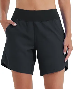 Willit Women's 5" Swim Board Shorts Quick Dry Beach Swimming Shorts UPF 50  High Waisted Liner Pockets