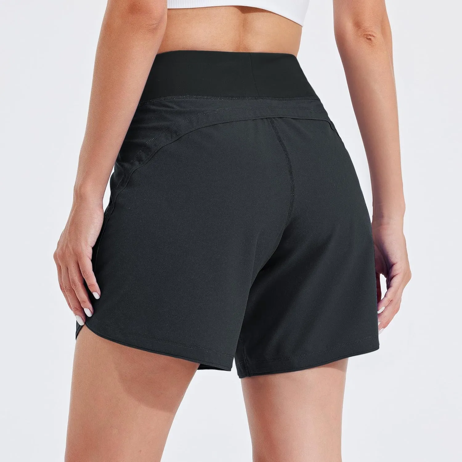 Willit Women's 5" Swim Board Shorts Quick Dry Beach Swimming Shorts UPF 50  High Waisted Liner Pockets