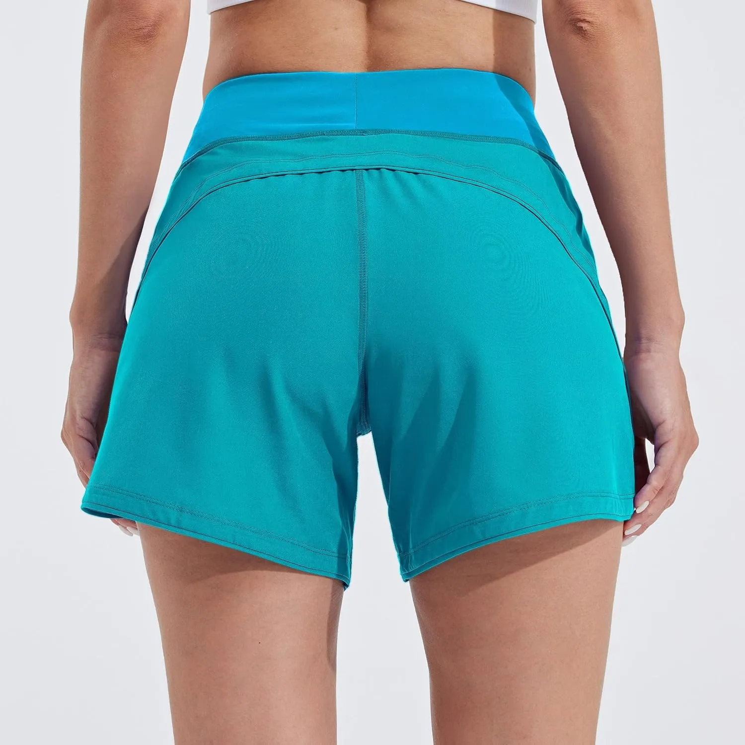 Willit Women's 5" Swim Board Shorts Quick Dry Beach Swimming Shorts UPF 50  High Waisted Liner Pockets