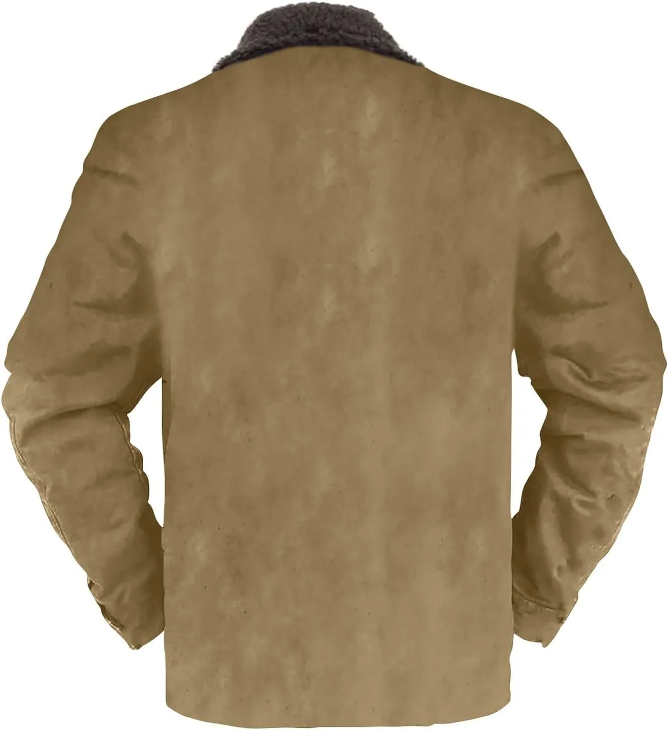 Winter Cargo Jacket Zip Front Fleece Lined Military Jacket Warm Sherpa Lined Coat Lapel Trucker Work Coat Outwear
