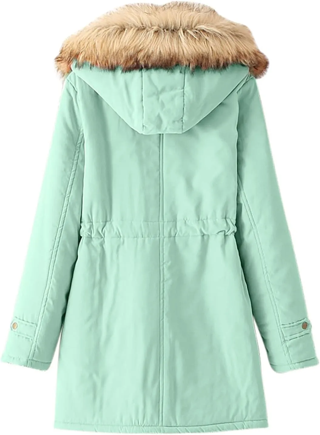 Winter Jackets for Women Hooded Plus Velvet Corduroy Coat Ladies Winter Coat Thickened Mid Length Warm Jacket