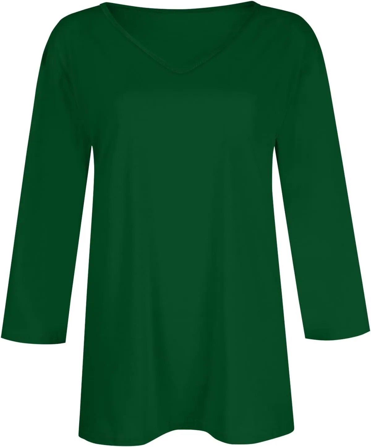 Womens 3/4 Sleeve Tops Casual V Neck T Shirts Loose Fit Three Quarter Length Cute Shirts Dressy Basic Work Blouse