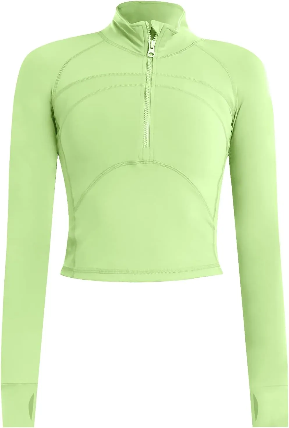 Women's Athletic Half Zip Pullover Sweatshirt Workout Top Crop Quarter Zip Pullover Yoga Running Jackets