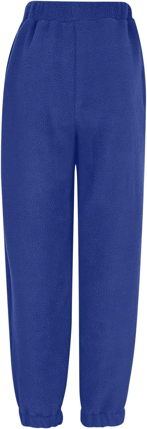 Womens Casual Sweatpants Fleece Lined High Waist Jogger Pants Comfy Cinch Bottom Sweat Pants Baggy Workout Gym Pants