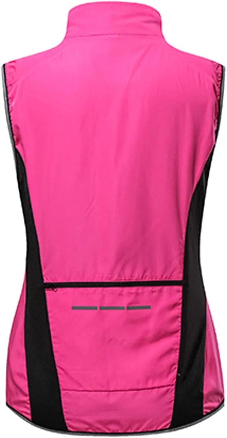 Womens Cycling Running Vest, Sleeveless Windbreakers Windproof Breathable For Cycling Running Hiking Travel