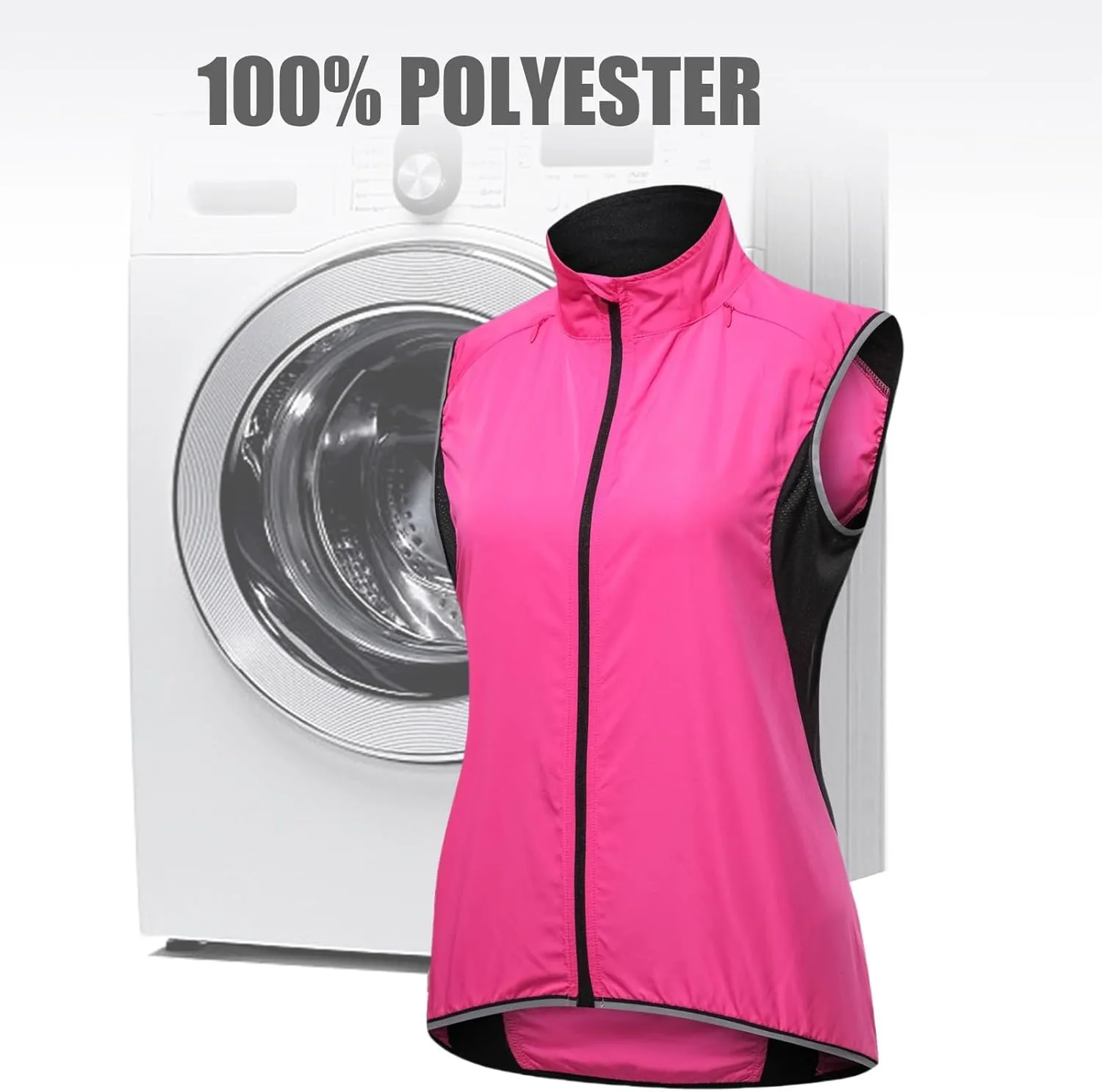 Womens Cycling Running Vest, Sleeveless Windbreakers Windproof Breathable For Cycling Running Hiking Travel