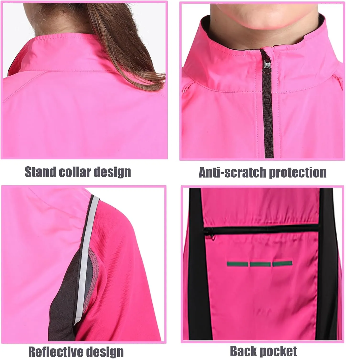 Womens Cycling Running Vest, Sleeveless Windbreakers Windproof Breathable For Cycling Running Hiking Travel