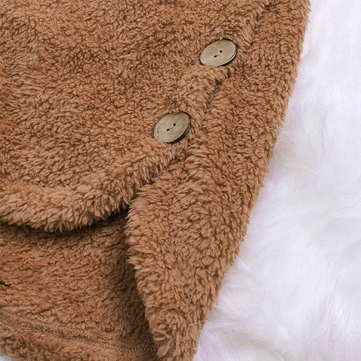 Womens Fleece Jackets Winter Hooded Coats 2024 Oversized Button Down Cardigan Sweater Warm Jacket with Pockets