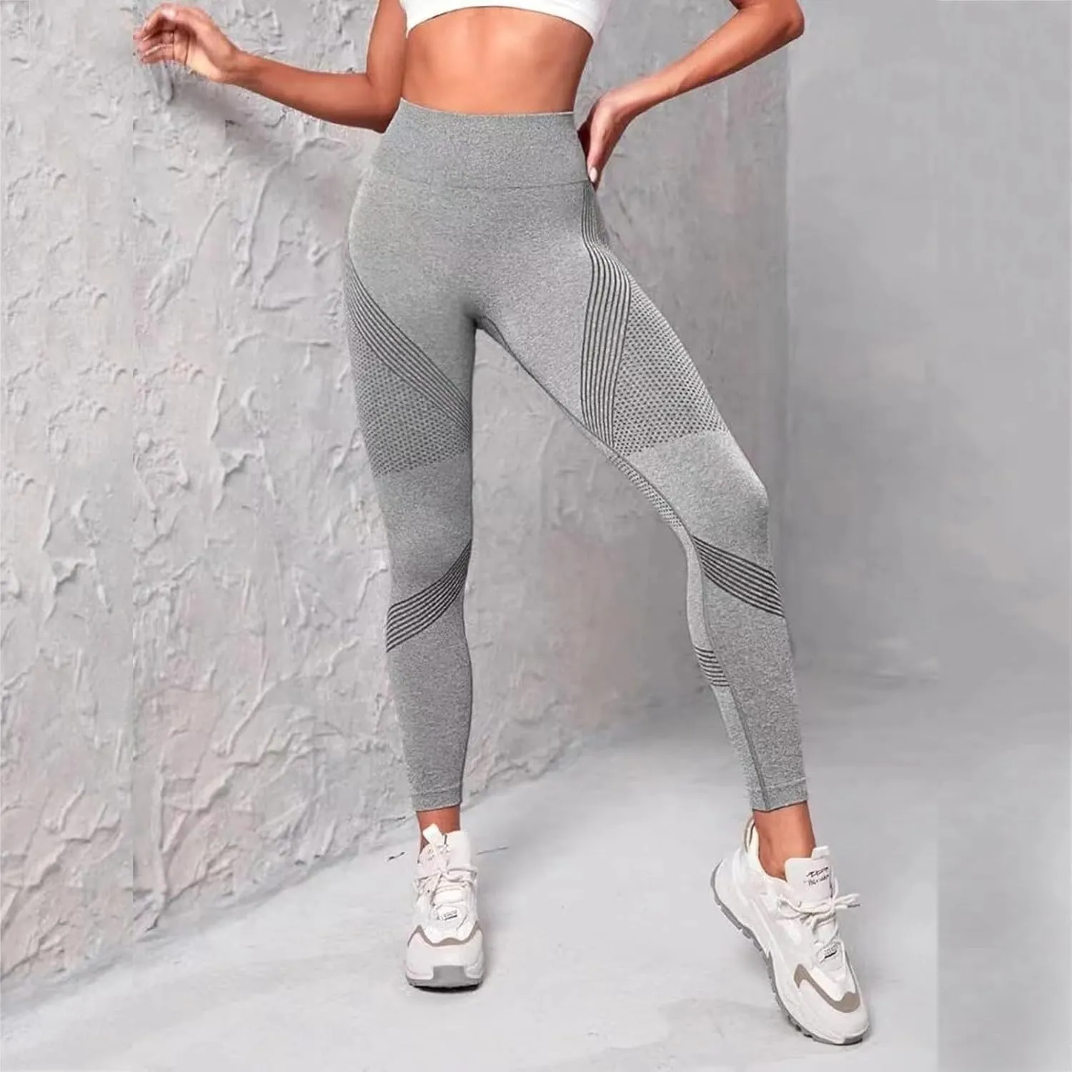 Womens High Waist Yoga Pants Smile Contour Tummy Control Slimming Booty Leggings Workout Running Butt Lift Tights