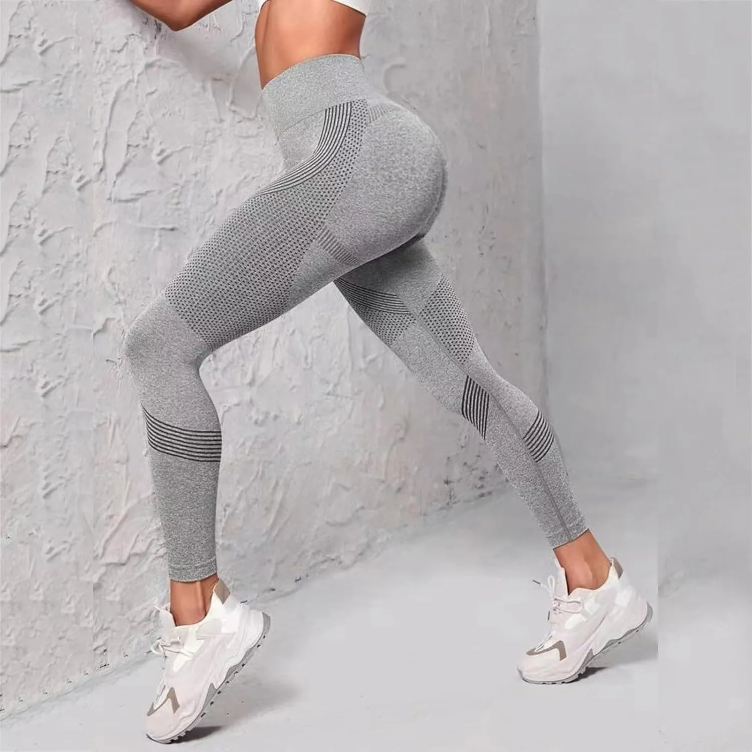 Womens High Waist Yoga Pants Smile Contour Tummy Control Slimming Booty Leggings Workout Running Butt Lift Tights