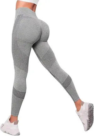 Womens High Waist Yoga Pants Smile Contour Tummy Control Slimming Booty Leggings Workout Running Butt Lift Tights
