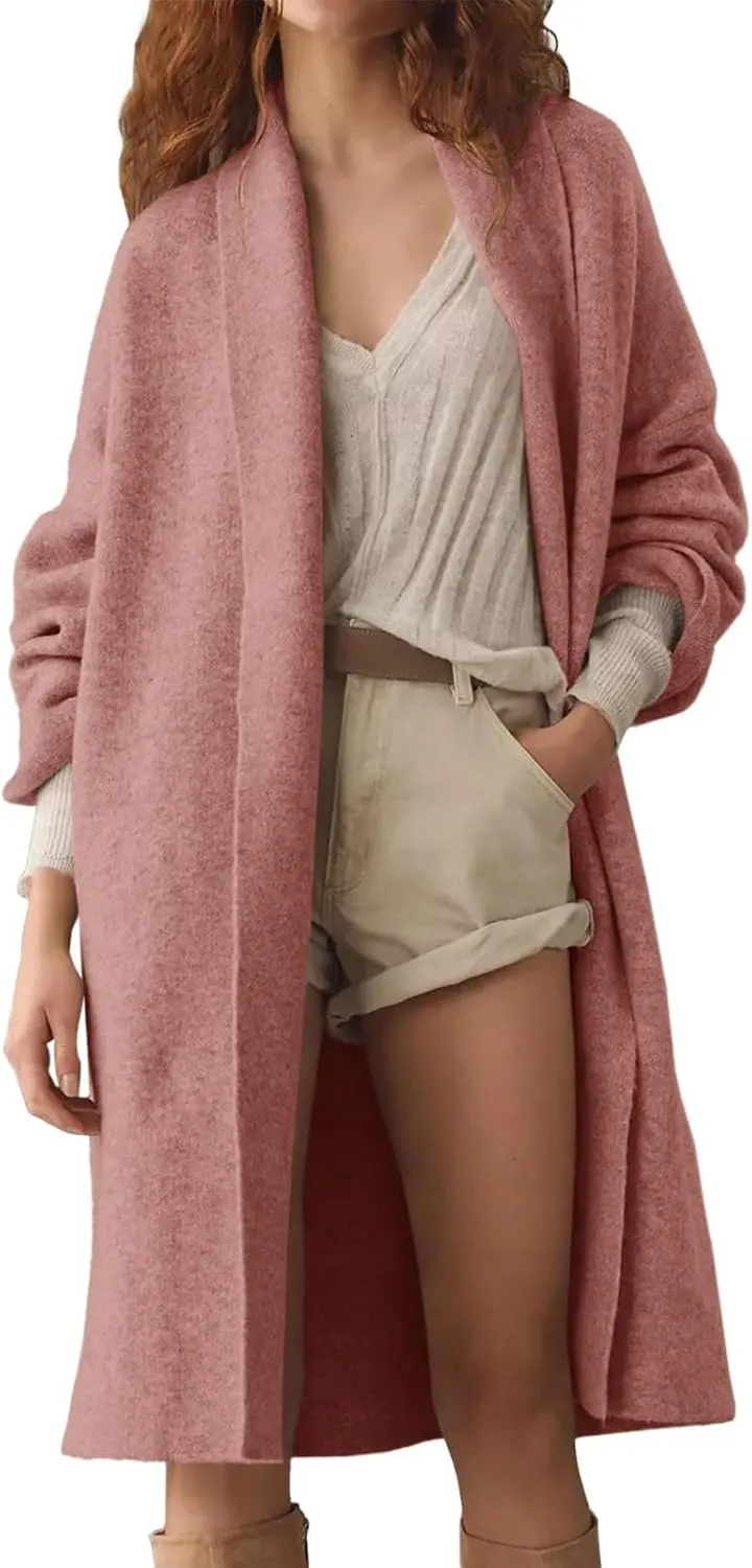 Womens Long Cardigan Sweaters Chunky Open Front Oversized Slouchy Knit Fall Trendy Coatigan Jackets