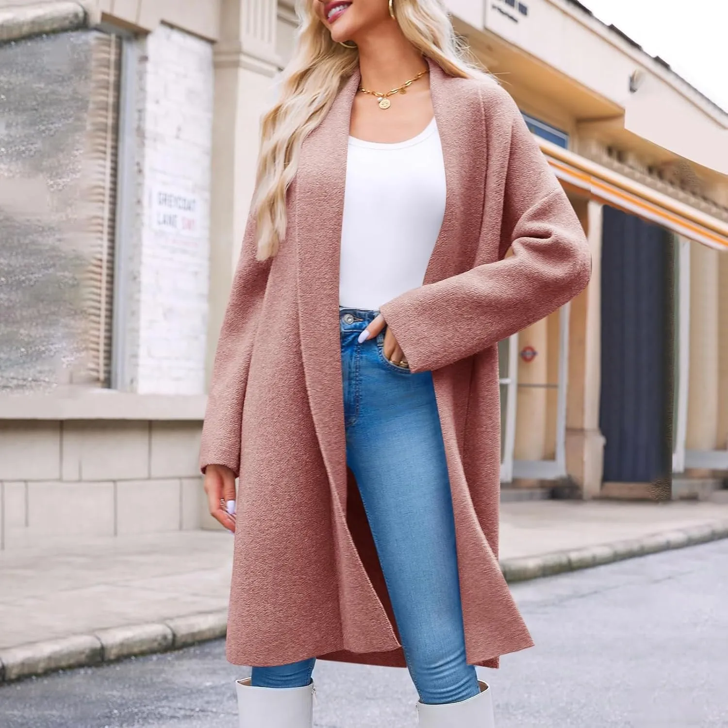 Womens Long Cardigan Sweaters Chunky Open Front Oversized Slouchy Knit Fall Trendy Coatigan Jackets