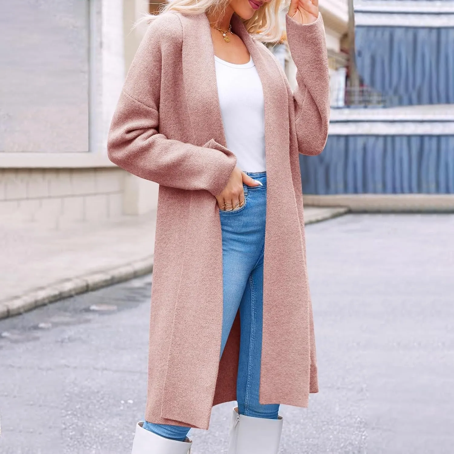 Womens Long Cardigan Sweaters Chunky Open Front Oversized Slouchy Knit Fall Trendy Coatigan Jackets