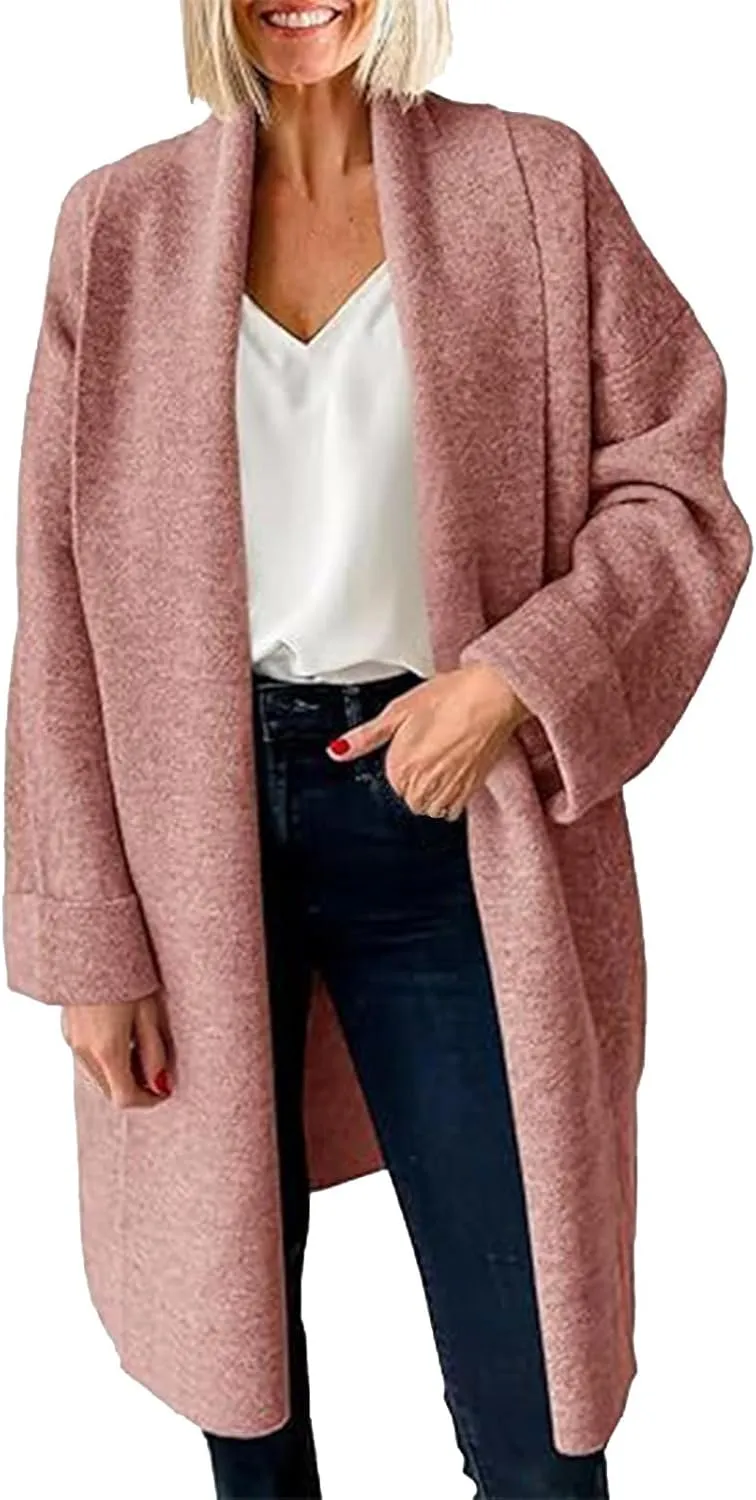Womens Long Cardigan Sweaters Chunky Open Front Oversized Slouchy Knit Fall Trendy Coatigan Jackets