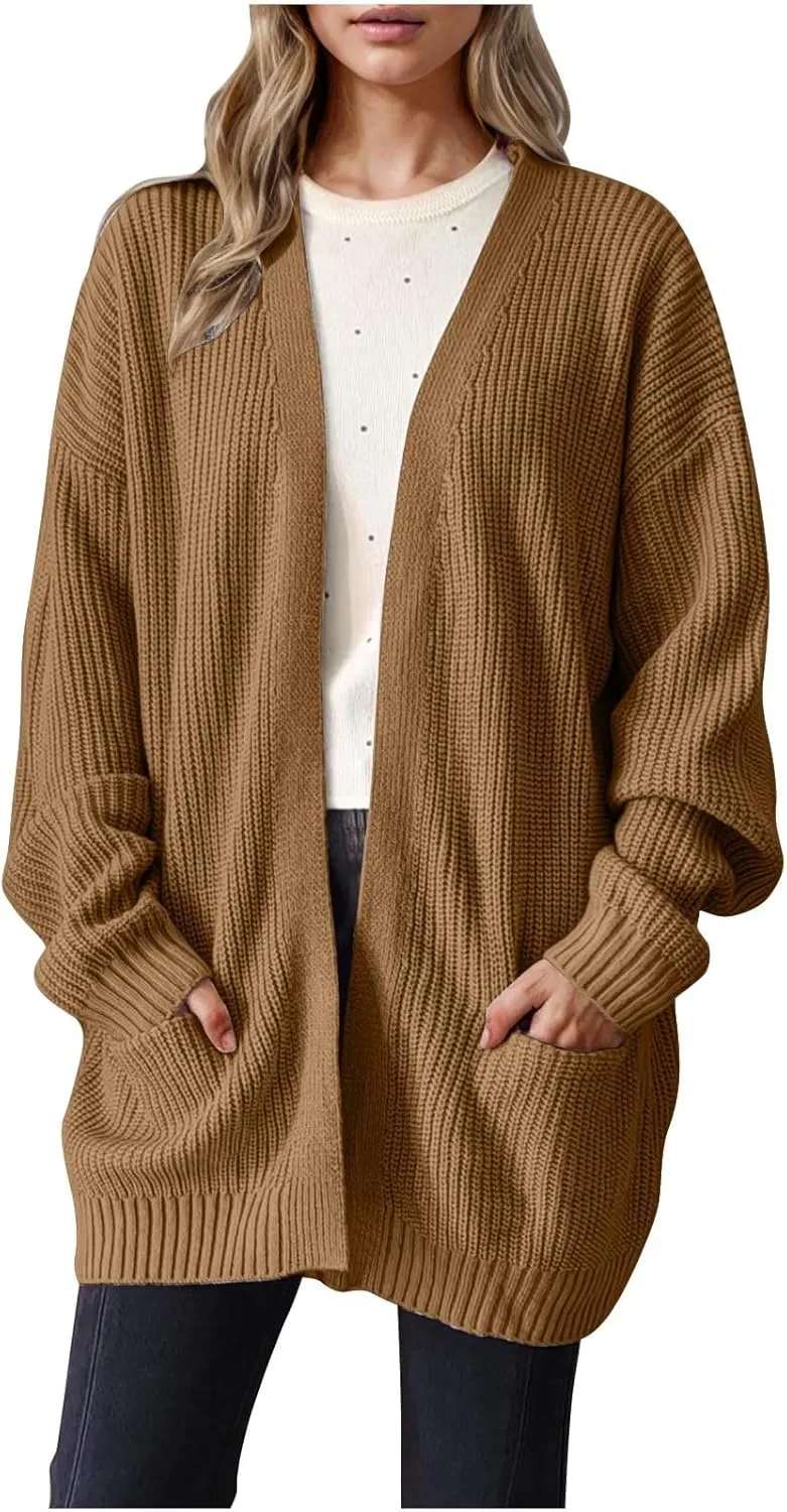 Womens Oversized Sweater Cardigan Home Loungewear Open Front Long Sleeve Chunky Knit Cardigan Slouchy Sweater Jackets