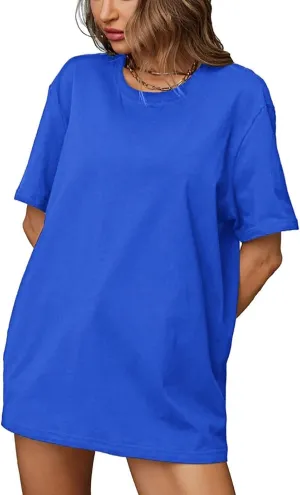 Womens Oversized T Shirts Summer Short Sleeve Crewneck Loose Fit Tops Casual Blouse 2025 Trendy Boxy Tee