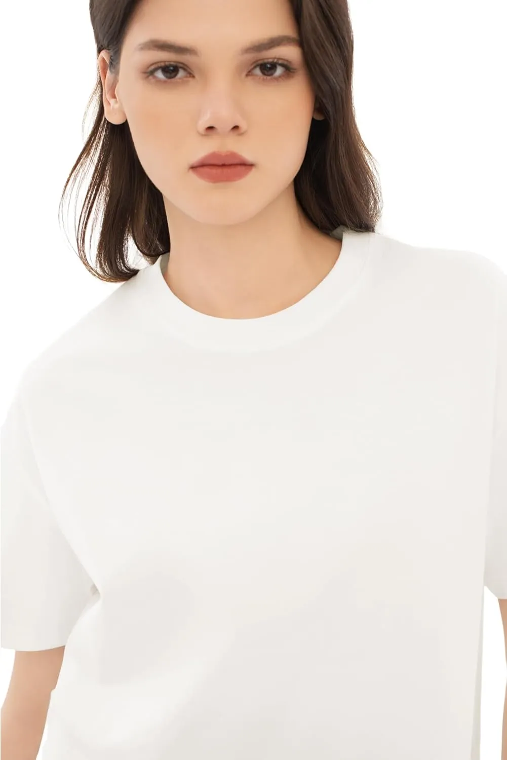 Women's Oversized Tshirts Summer T Shirts Fasihon Crewneck Side Slit Tops Short Sleeve 2025 Trendy Outfits
