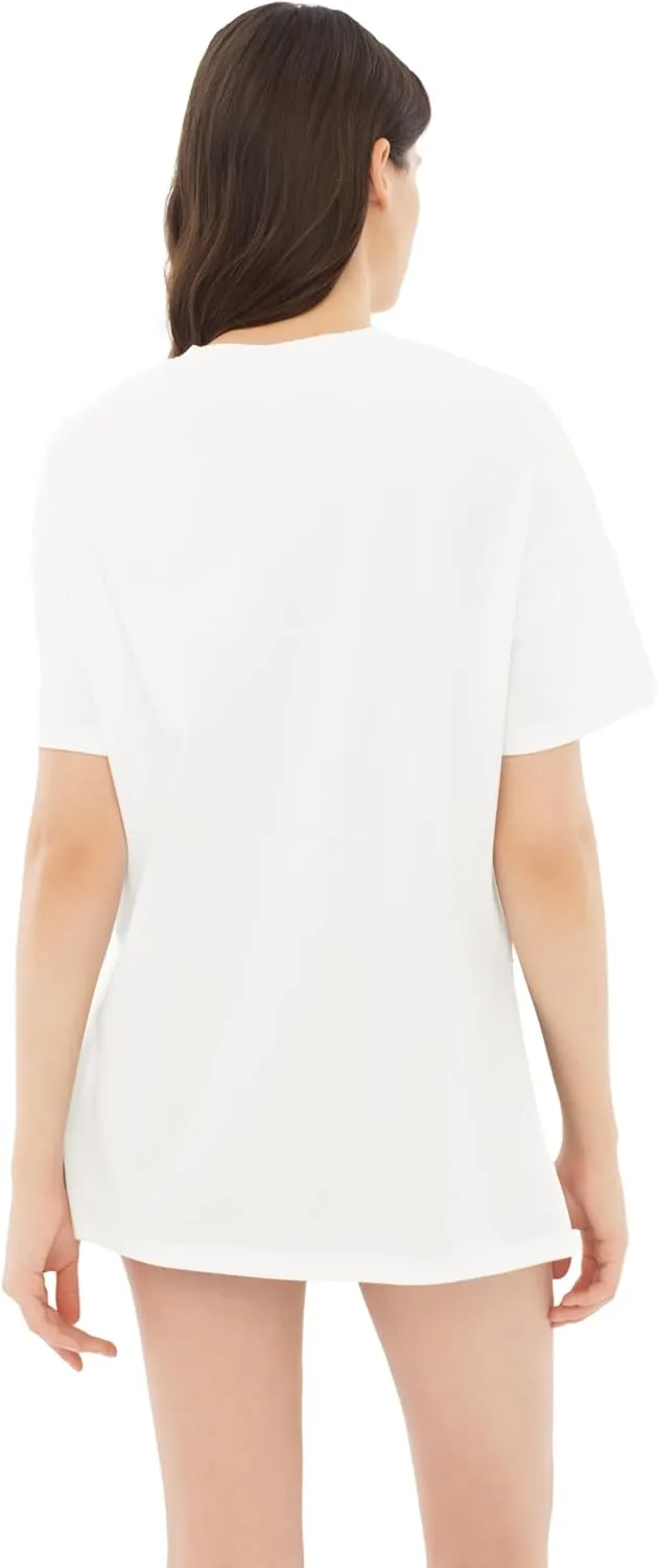 Women's Oversized Tshirts Summer T Shirts Fasihon Crewneck Side Slit Tops Short Sleeve 2025 Trendy Outfits