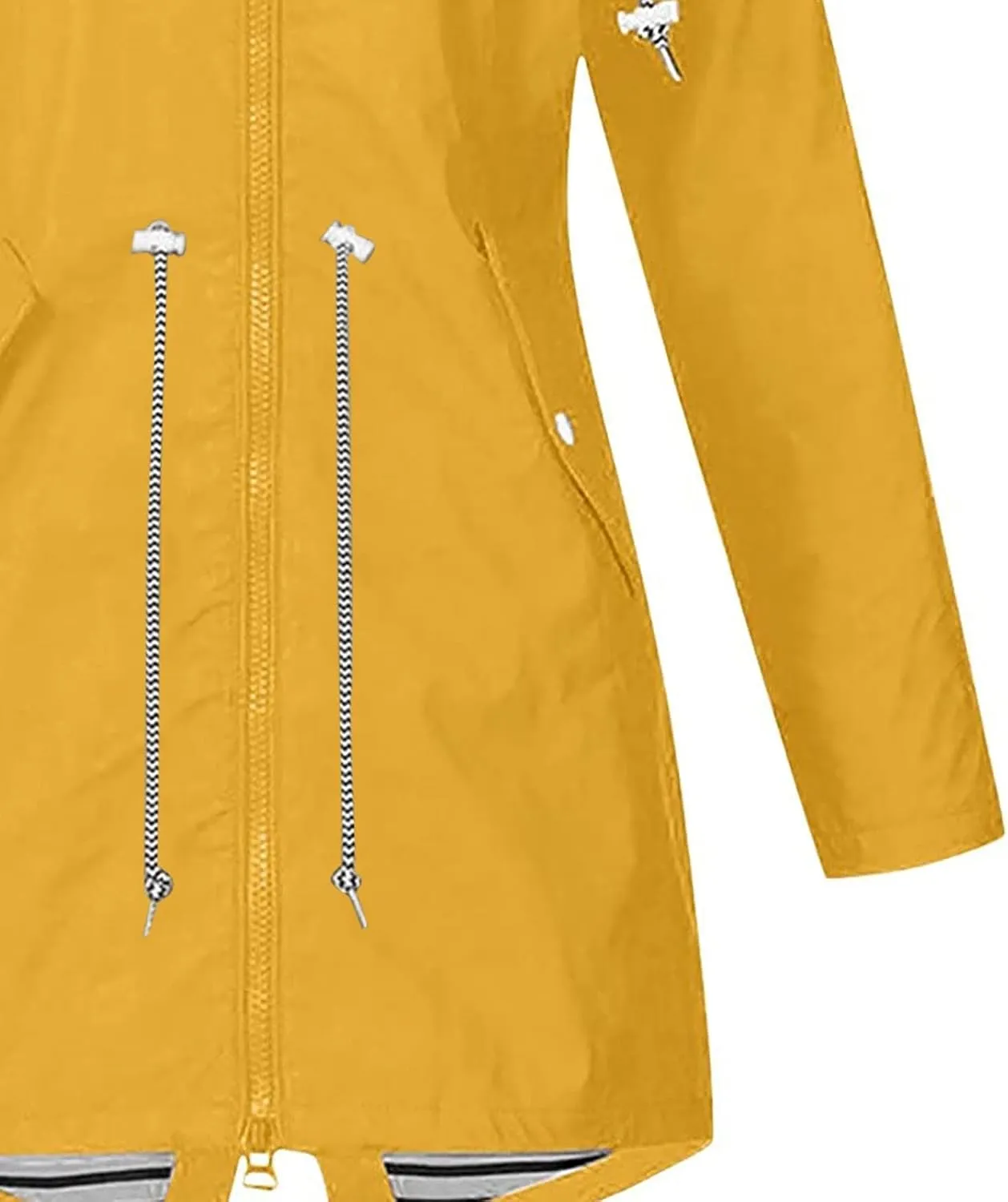 Womens Rain Jacket Lightweight Waterproof Long Hooded Raincoat Striped Lined Hiking Travel Trench Coats Windbreaker