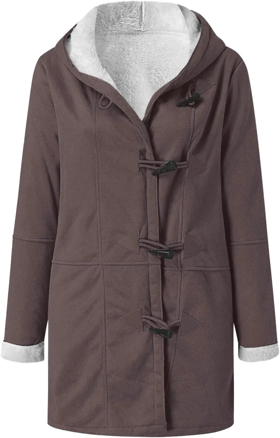 Womens Sherpa Lined Jackets Plus Size Winter Coats Faux Suede Pea Coat Warm Fleece Parka Outerwear