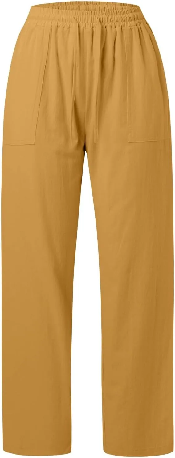 Womens Slacks Plus Size Straight Leg Joggers High Waisted Travel Pants Gym Pants Loose Tall Pants Workout Trousers