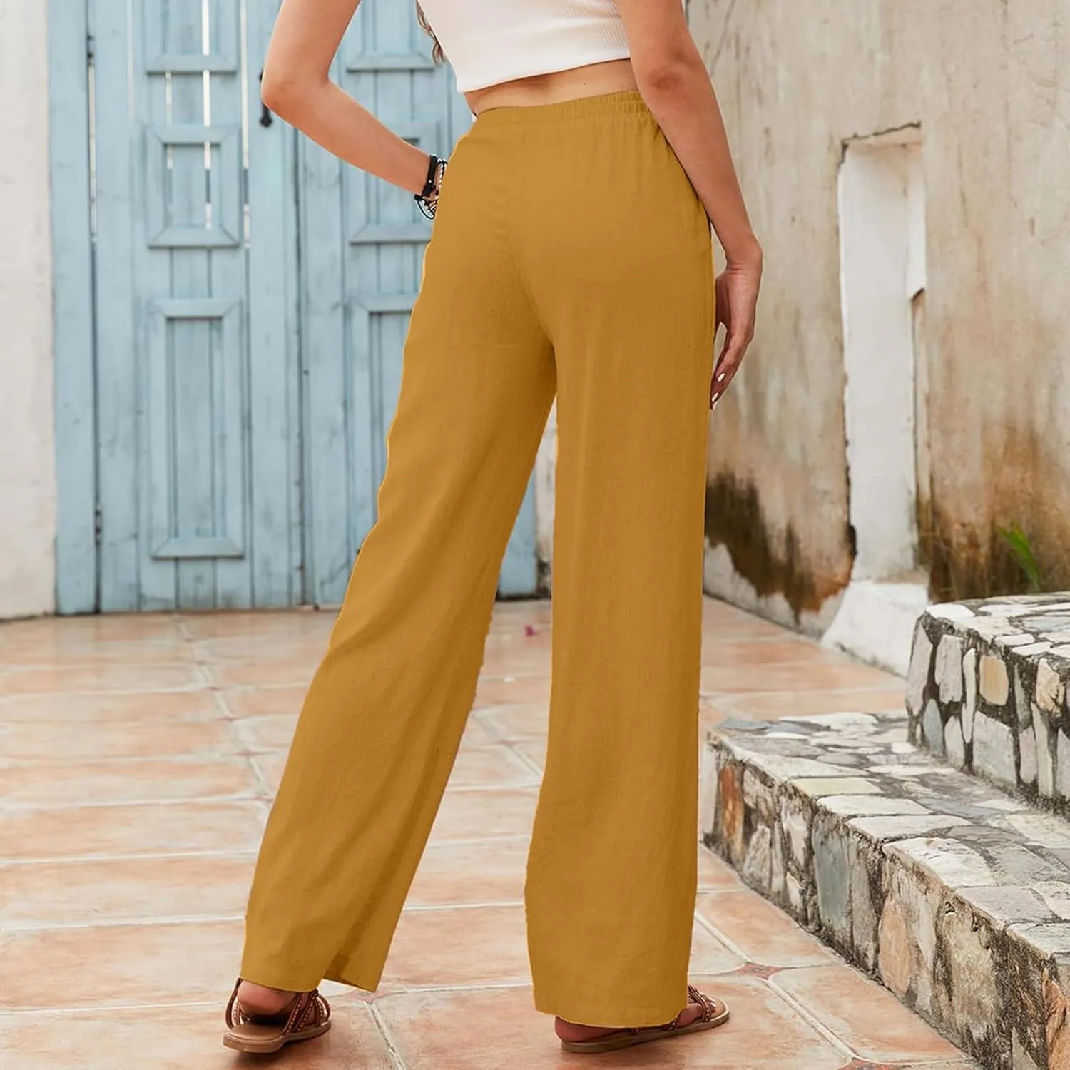 Womens Slacks Plus Size Straight Leg Joggers High Waisted Travel Pants Gym Pants Loose Tall Pants Workout Trousers