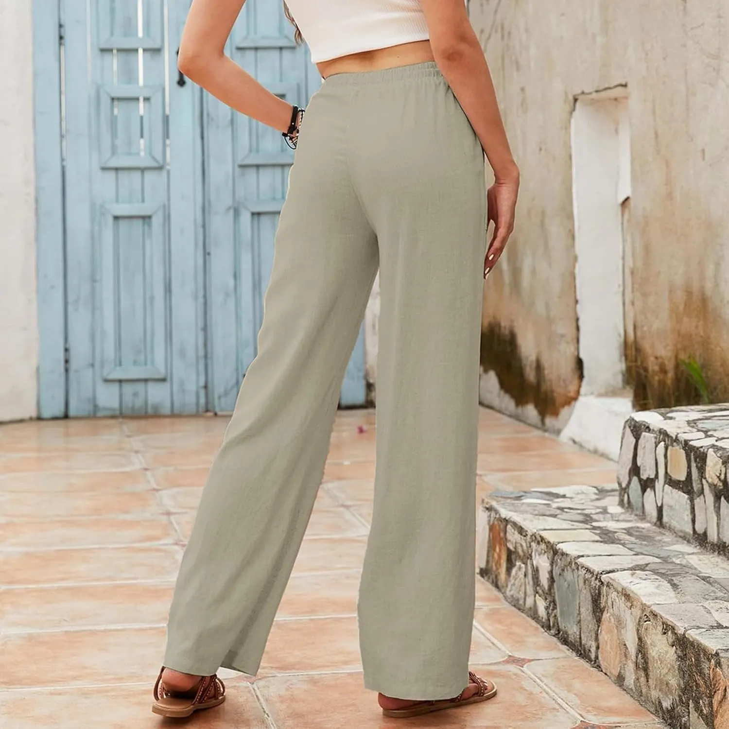 Womens Slacks Plus Size Straight Leg Joggers High Waisted Travel Pants Gym Pants Loose Tall Pants Workout Trousers