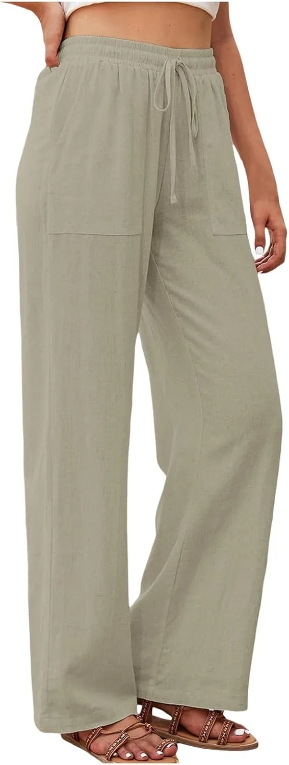 Womens Slacks Plus Size Straight Leg Joggers High Waisted Travel Pants Gym Pants Loose Tall Pants Workout Trousers