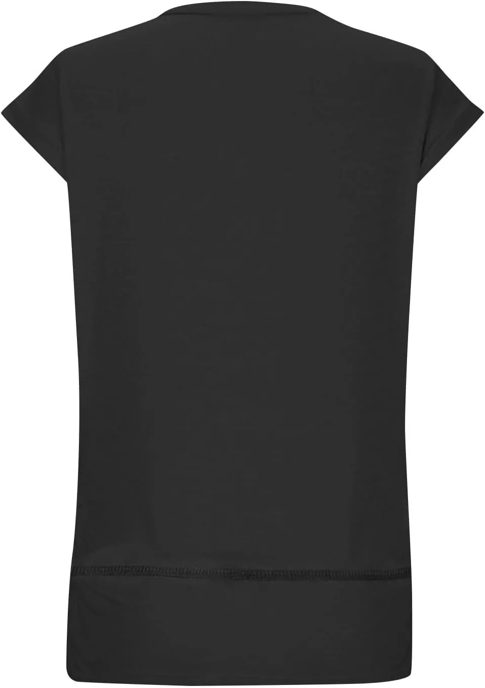 Womens Tops Fashion Cap Sleeves Round Neck Side Slit Solid Color Loose Comfy Casual Summer Outdoor Walking T-Shirts