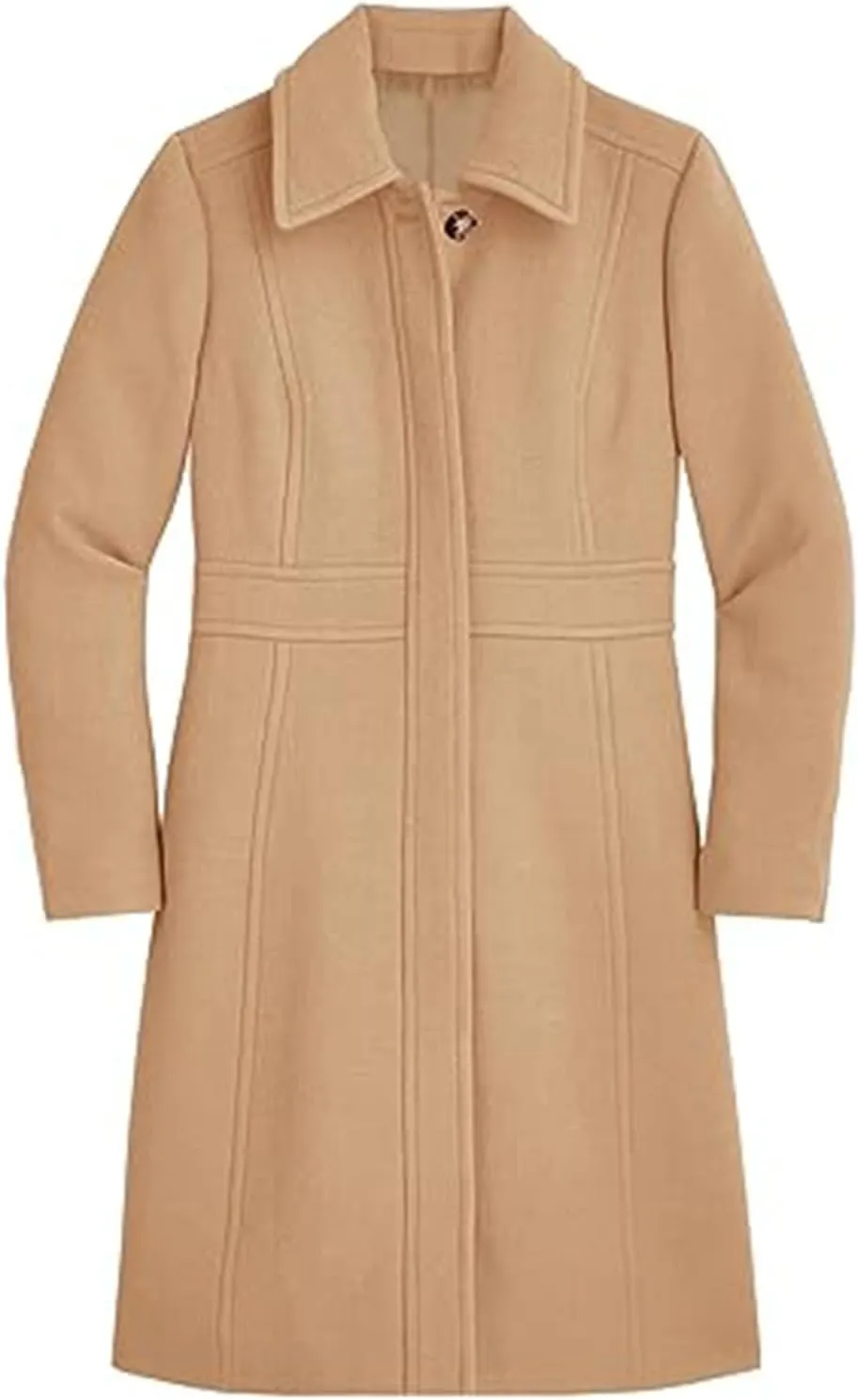 Women's Trench Coats Trendy 2024 Winter Warm Long Coat Slim Classic Solid Color Trench Coats