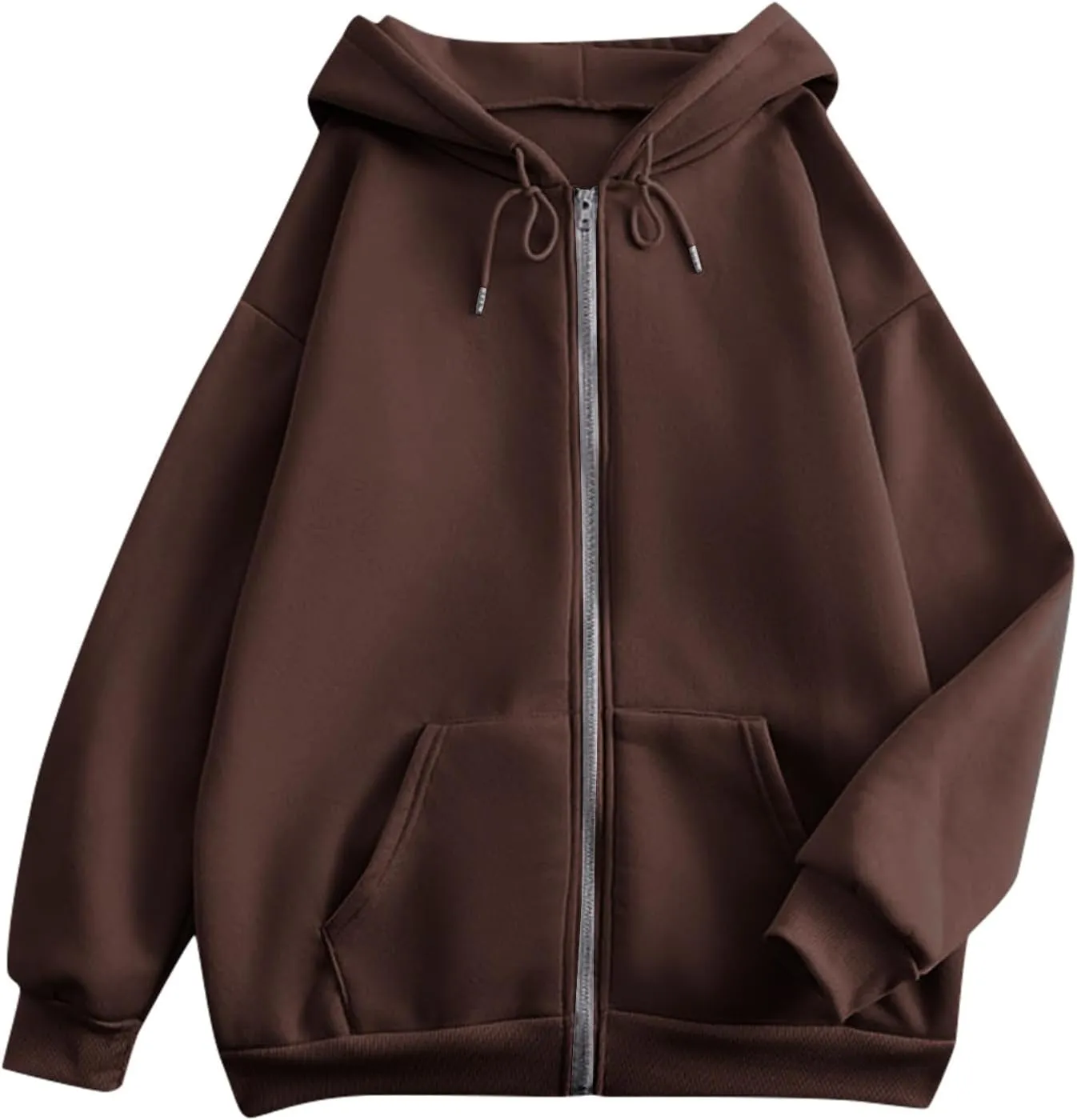 Womens Zip Up Hoodies Long Sleeve Oversized Sweatshirts Y2K Jacket Pockets Patchwork Design T-Shirt Hoodie for Women