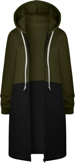 Womens Zip Up Long Sleeve Hoodies Sweatshirt Fleece Jackets 2024 Fall Fashion Outfits Winter Clothes Long Coats
