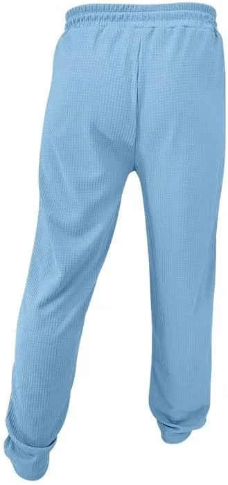 Xiaojmake Mens Casual Drawstring Pants 2025 Elastic Waist Lightweight Summer Loose Straight Waffle Work Pants with Pockets