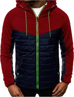 Ymosrh Coats for Men Men's Casual Camouflage Sports Sweatshirt Long Sleeve Zipper Hooded Jacket Coat Leather