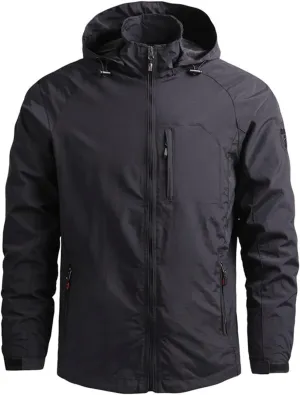 Ymosrh Jacket Lightweight Waterproof Rain Jacket with Hood Outdoor Raincoat Softshell Jacket for Hiking Travel, XL-5XL