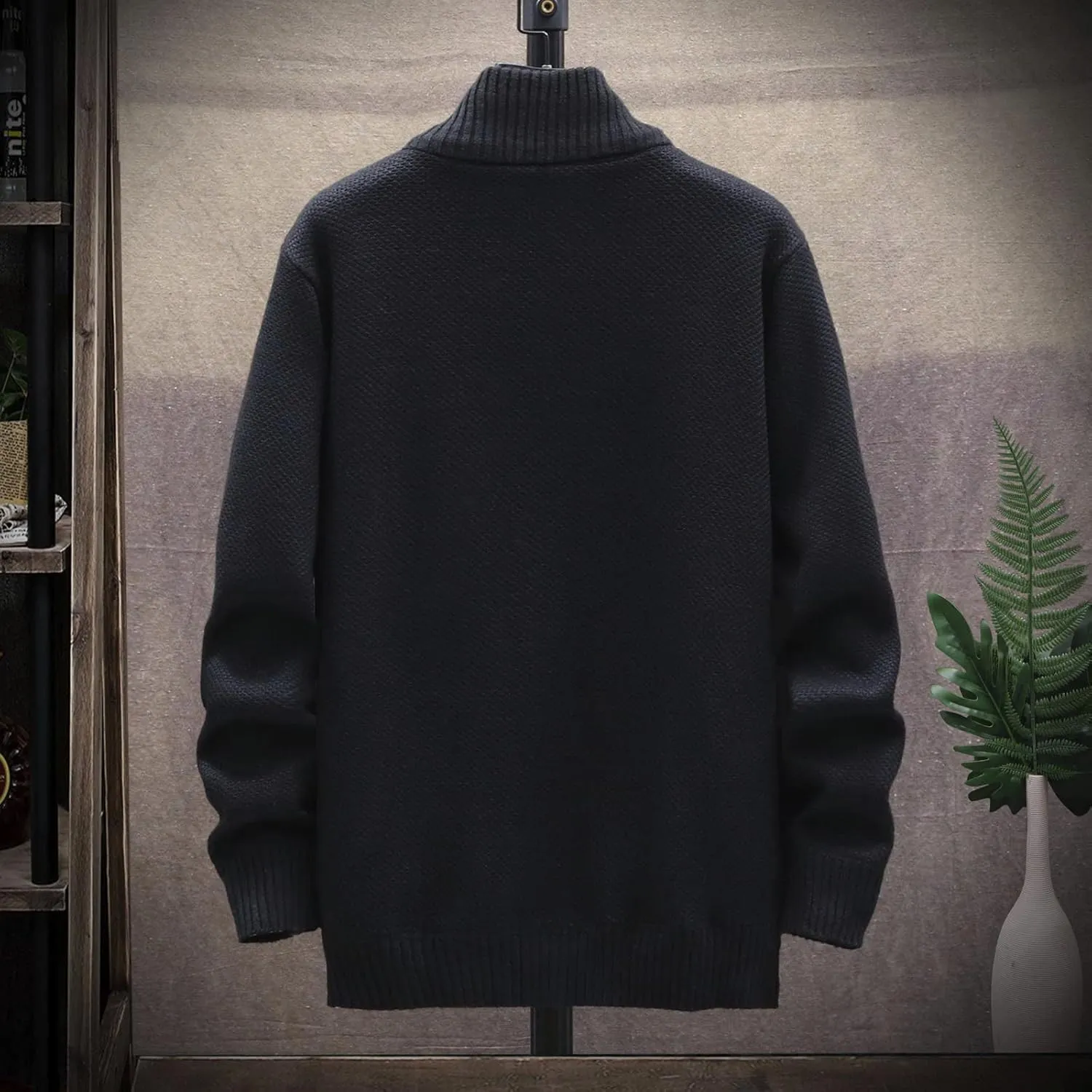 Ymosrh Jackets for Men Fashion Autumn and Winter Men's Loose Cardigan Warm Lapel Hooded Jacket Sweater Jackets