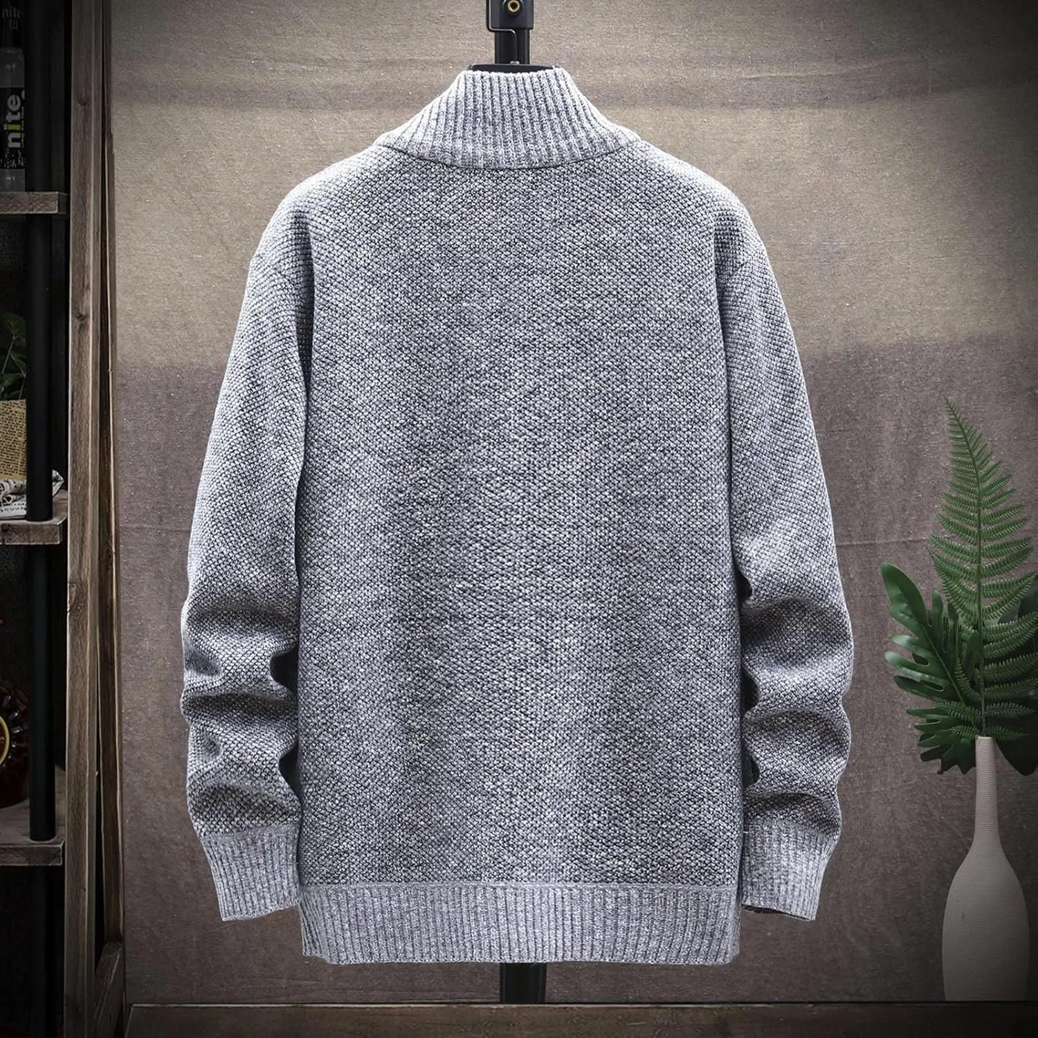 Ymosrh Jackets for Men Fashion Autumn and Winter Men's Loose Cardigan Warm Lapel Hooded Jacket Sweater Jackets