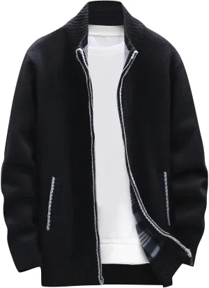 Ymosrh Jackets for Men Fashion Autumn and Winter Men's Loose Cardigan Warm Lapel Hooded Jacket Sweater Jackets