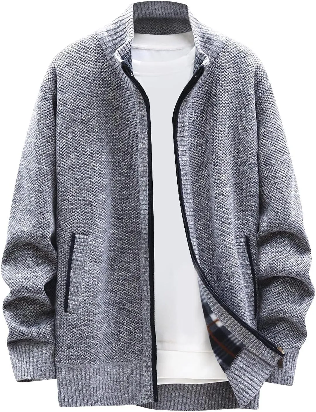 Ymosrh Jackets for Men Fashion Autumn and Winter Men's Loose Cardigan Warm Lapel Hooded Jacket Sweater Jackets