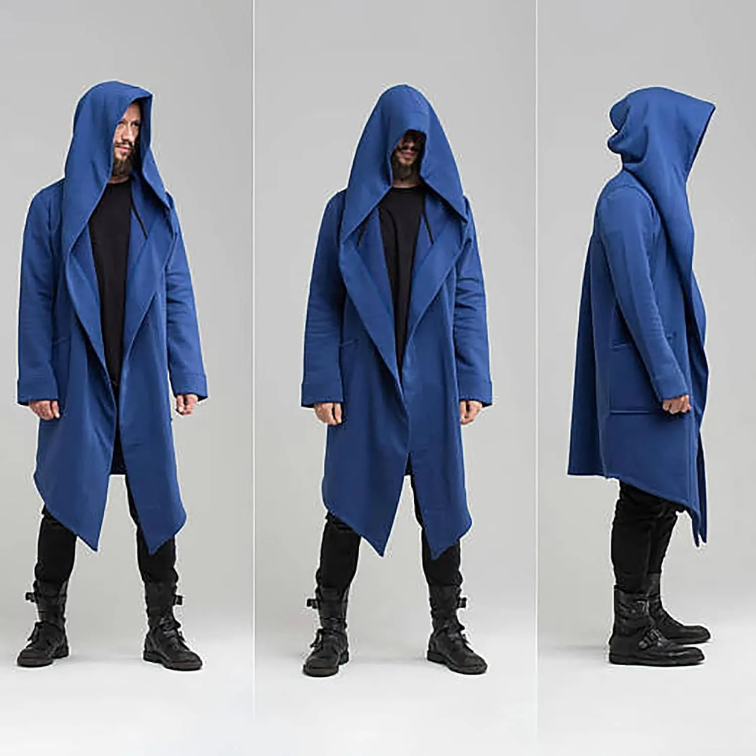 Ymosrh Mens Bomber Jackets Winter Fashion Men's Slim Long Hooded Cardigan Warm Woolen Coat Jacket Jackets for Men