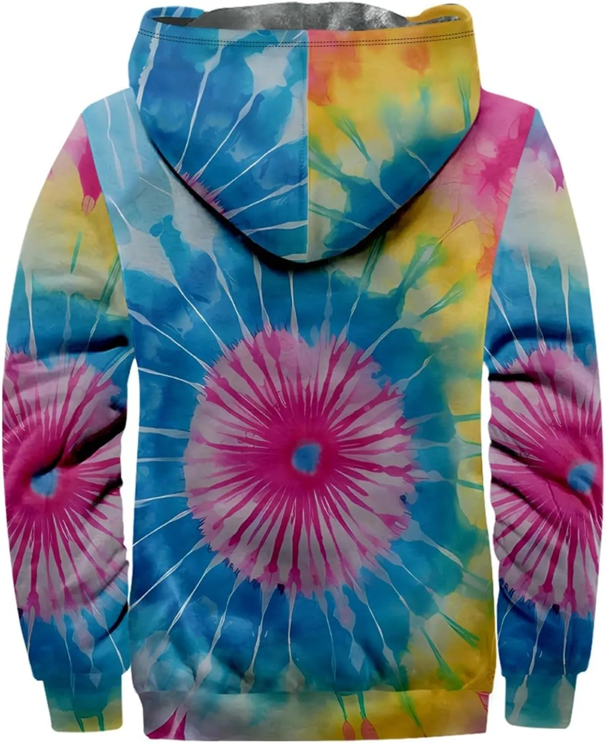 Ymosrh Men's Casual Hooded Jacket Graphic Sherpa Lined Fleece Hoodie Jacket Winter Warm Sweatershirt Coats Jacket, M-7XL