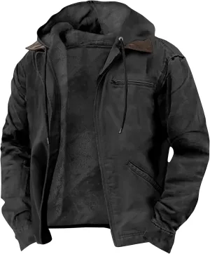 Ymosrh Men's Casual Jacket Sweatshirts Fleece Jackets Thick Sherpa Lined Winter Hoodie Coats Outwear Jacket, S-8XL