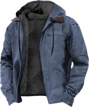Ymosrh Men's Casual Jacket Sweatshirts Fleece Jackets Thick Sherpa Lined Winter Hoodie Coats Outwear Jacket, S-8XL
