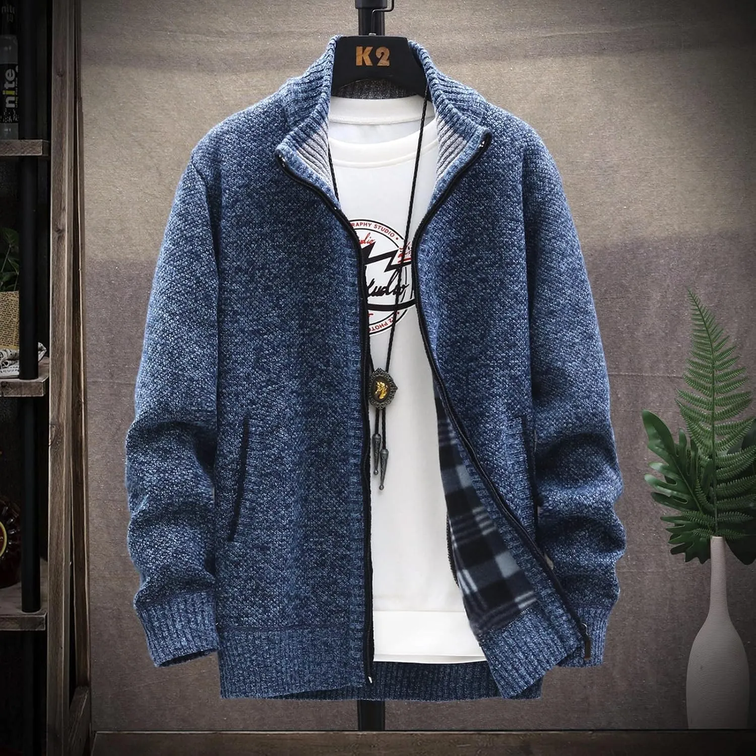 Ymosrh Mens Coats and Jackets Stylish Autumn Winter Men's Fashion Loose Cardigan Warm Lapel Hooded Jacket Sweater