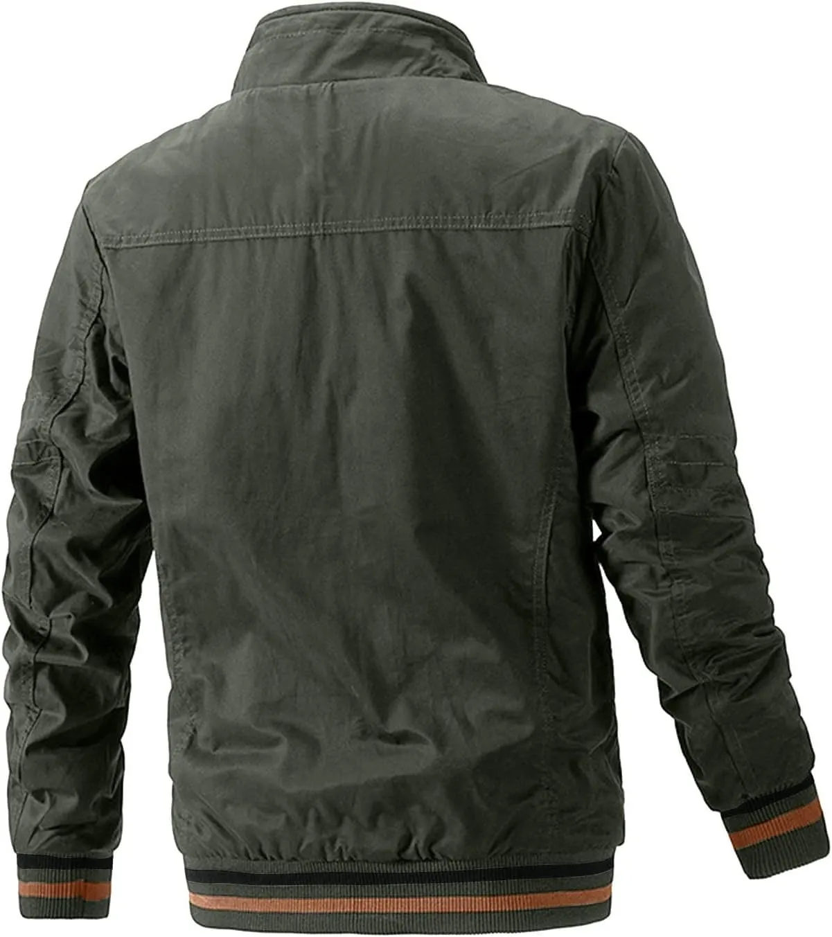 Ymosrh Men's Fashion Windbreaker Bomber Jacket Windproof Water Resistant Full Zip Up Coat Outwear Work Jackets, XL-5XL